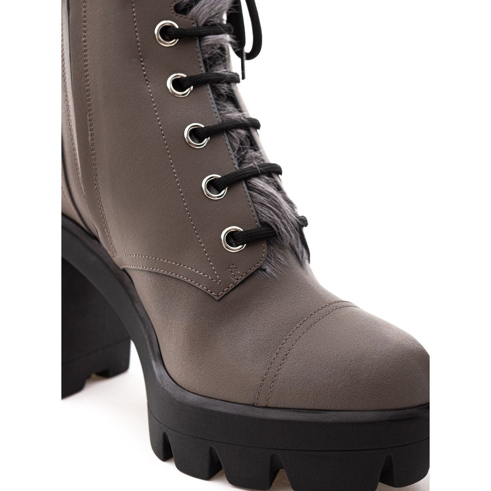 Giuseppe Zanotti Beige Eco Leather Lace-Up Boots - Luxury Boutique Co