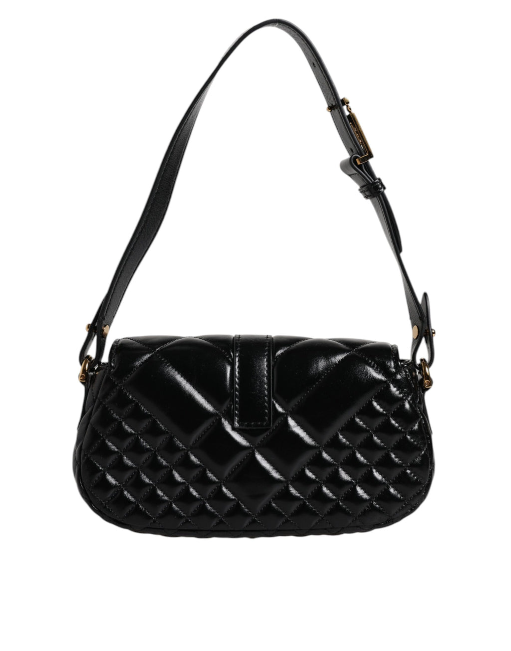 Versace Black Calf Leather Quilted Shoulder Strap Bag - Luxury Boutique Co