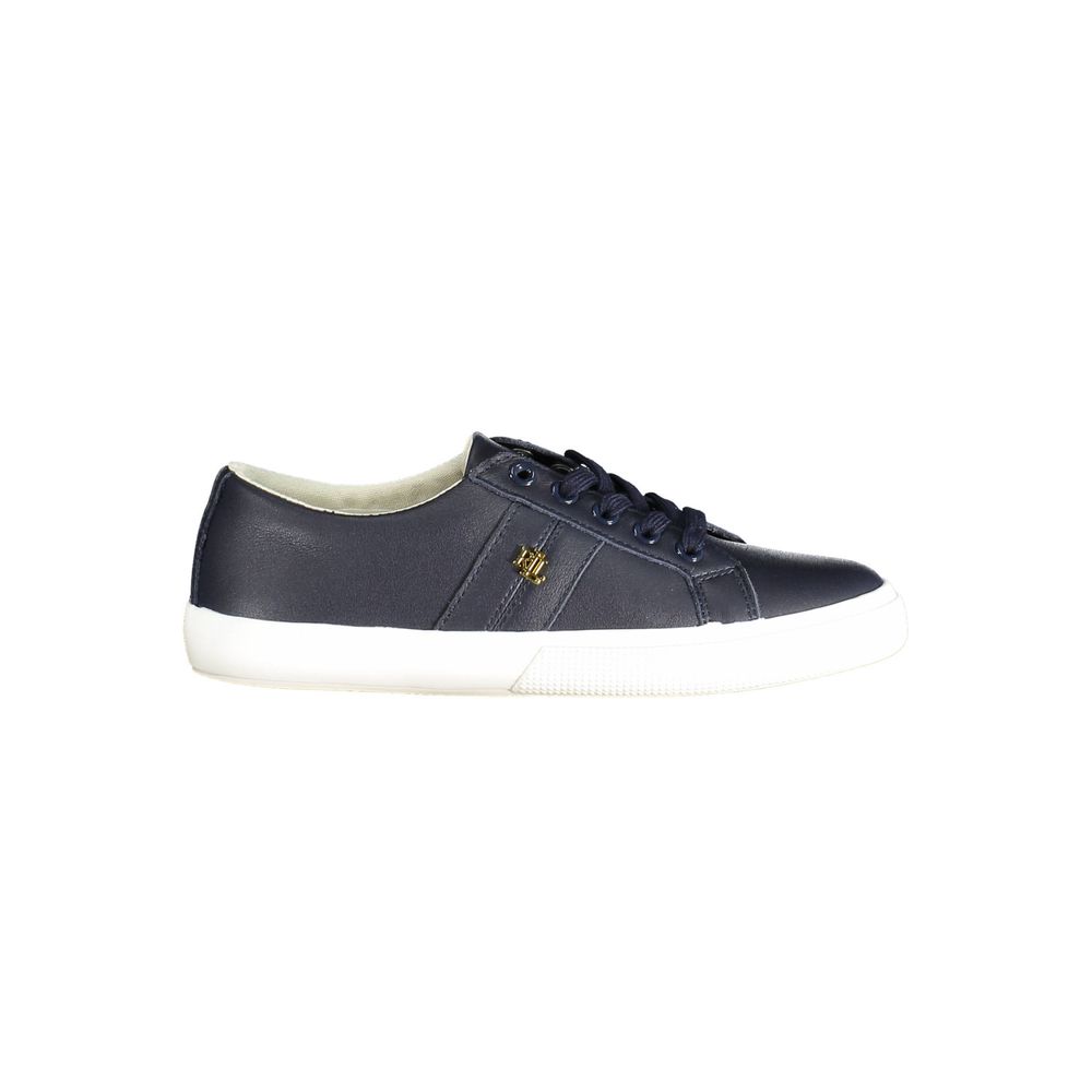 Ralph Lauren Blue Leather Women Sneaker - Luxury Boutique Co