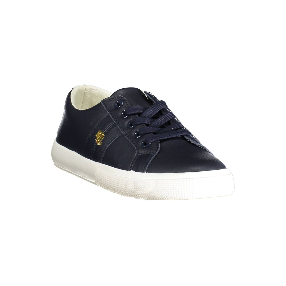 Ralph Lauren Blue Leather Women Sneaker - Luxury Boutique Co