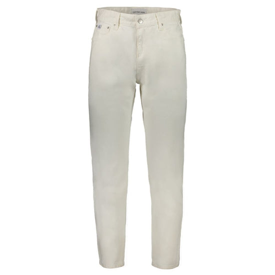 Calvin Klein White Cotton Men Jeans