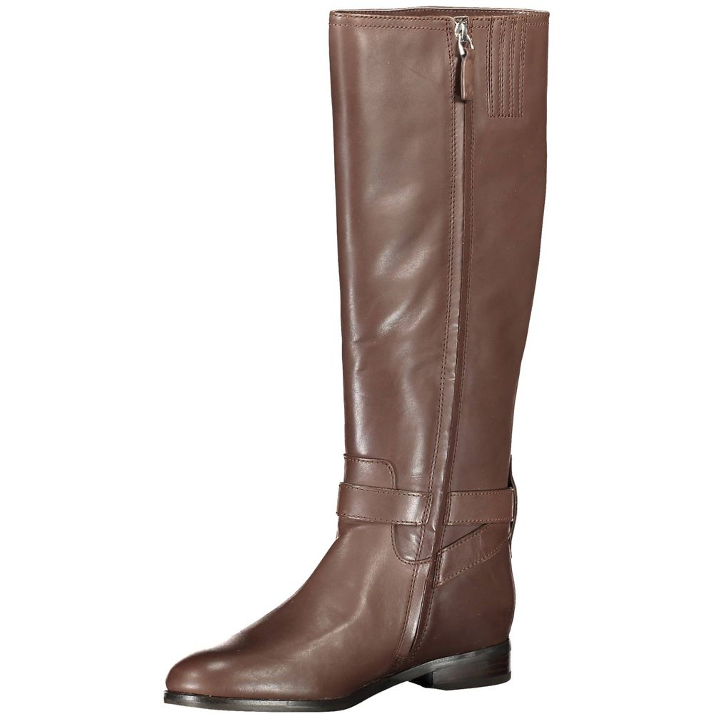 Ralph Lauren Brown Leather Women Boot - Luxury Boutique Co