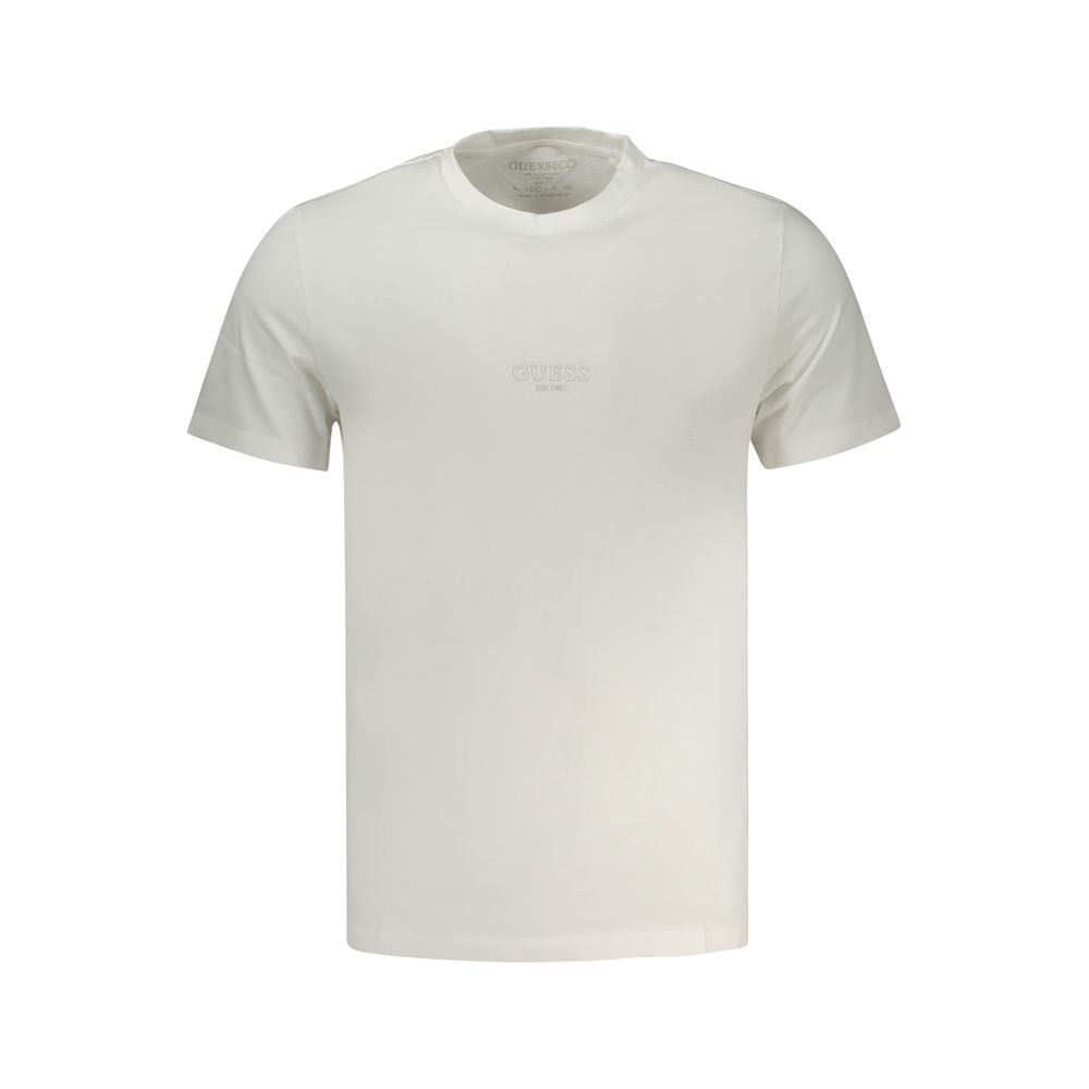 Guess Jeans Bianco Cotton Men T-Shirt - Luxury Boutique Co