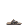 Fendi Brown Calf Leather Bos Taurus Flat Sandals - Luxury Boutique Co