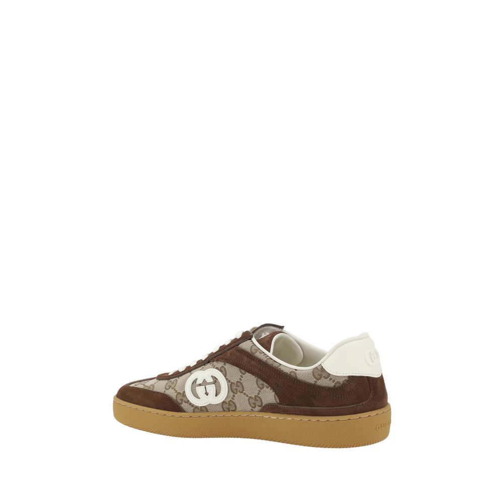 Gucci Brown Fabric Low Top Sneakers - Luxury Boutique Co