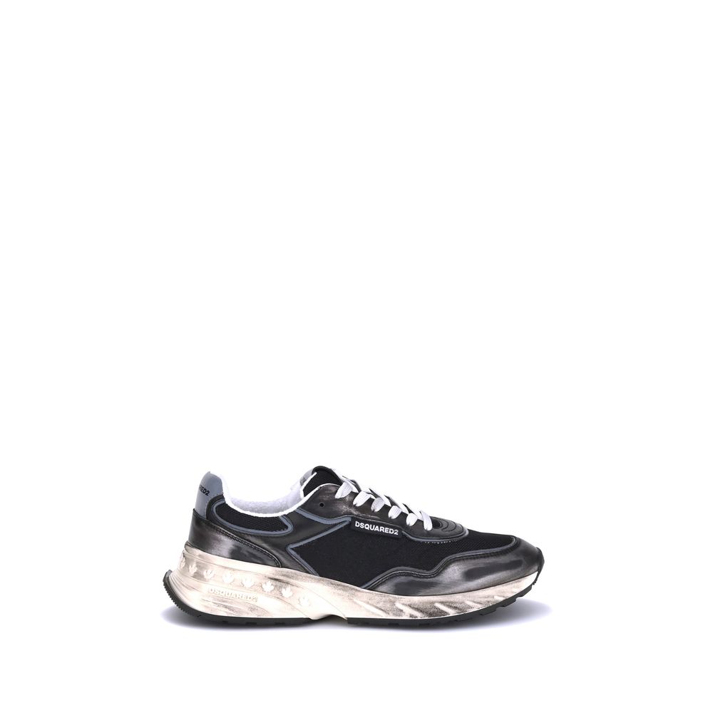 Dsquared² Black Calf Leather Bos Taurus Athletic Sneakers - Luxury Boutique Co
