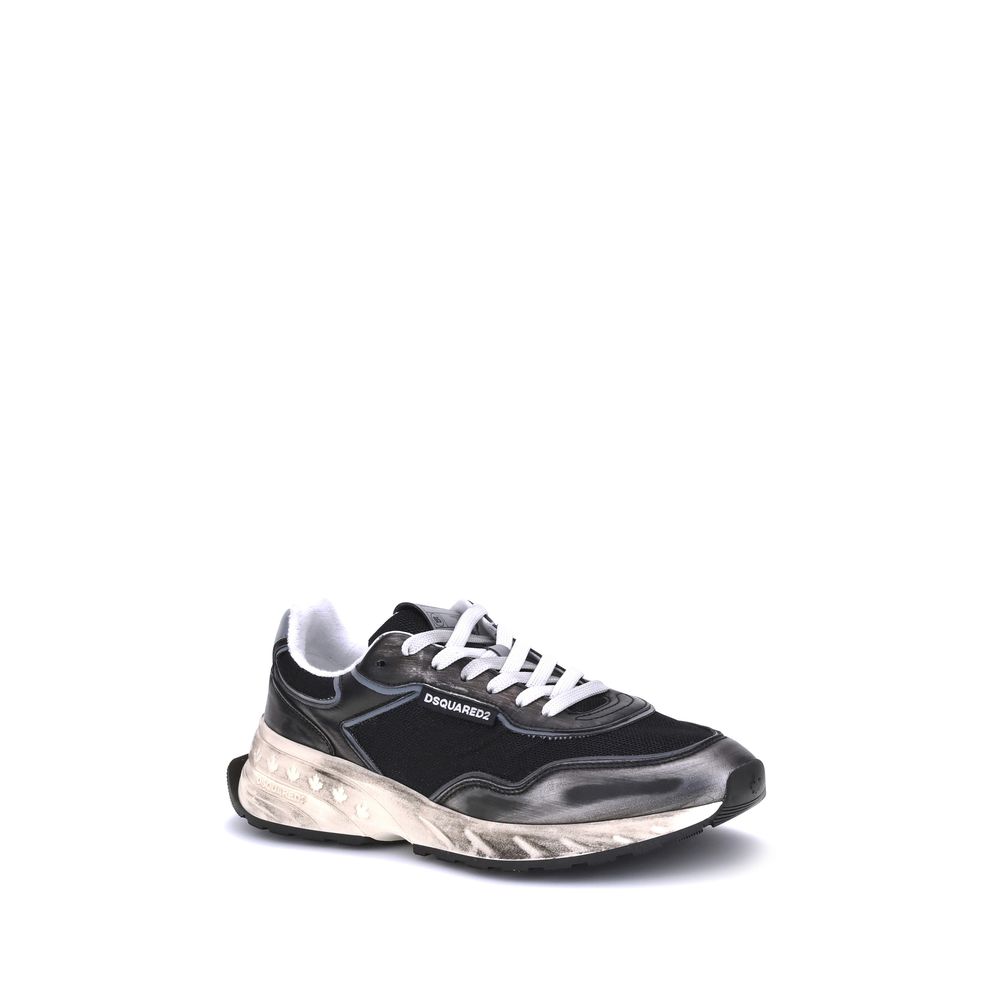 Dsquared² Black Calf Leather Bos Taurus Athletic Sneakers - Luxury Boutique Co