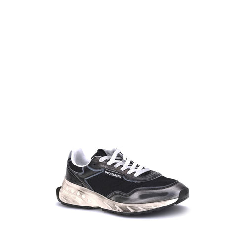 Dsquared² Black Calf Leather Bos Taurus Athletic Sneakers - Luxury Boutique Co