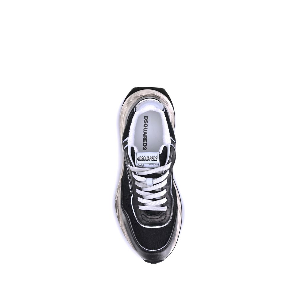 Dsquared² Black Calf Leather Bos Taurus Athletic Sneakers - Luxury Boutique Co