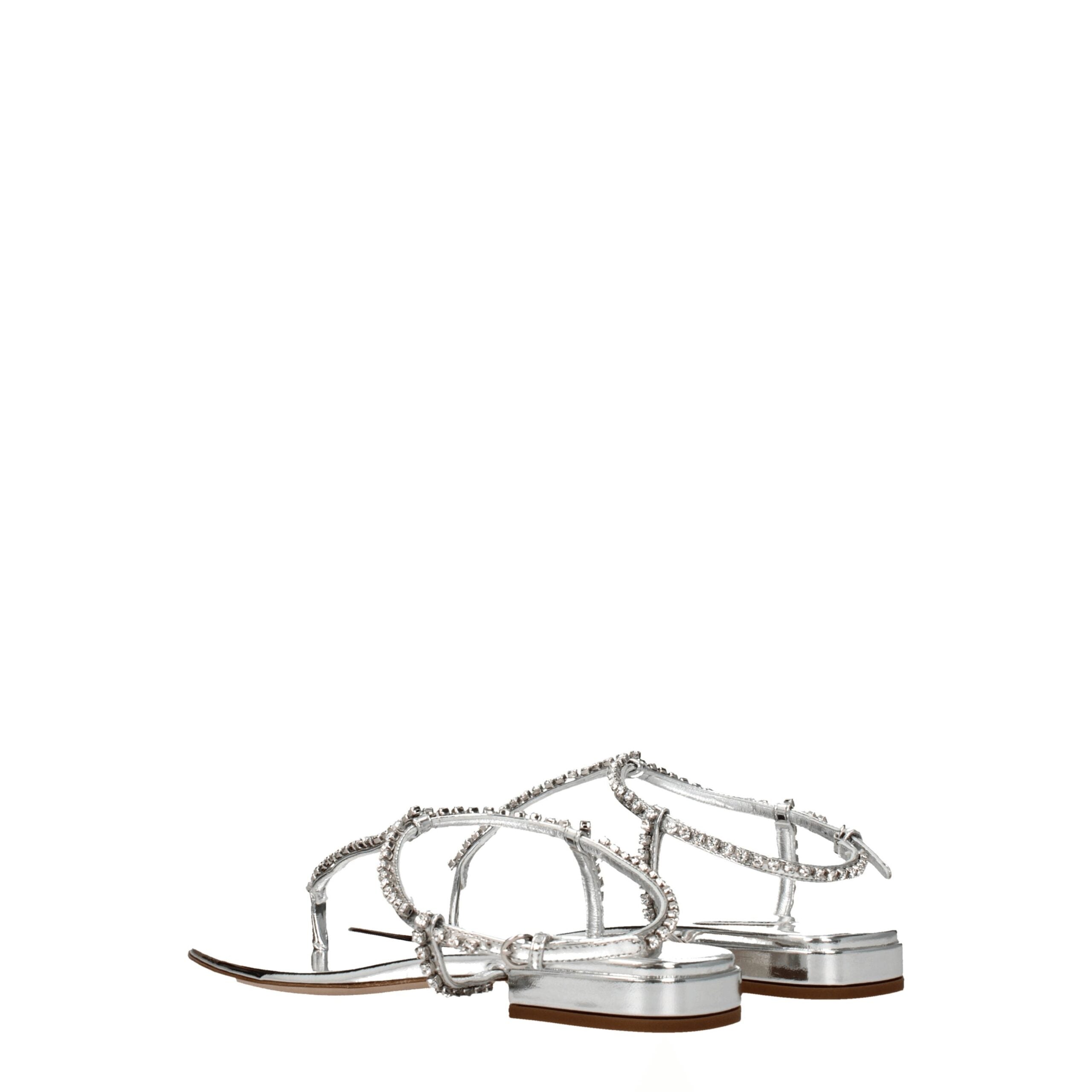 Miu Miu Gray Leather Flip-Flop Sandals - Luxury Boutique Co