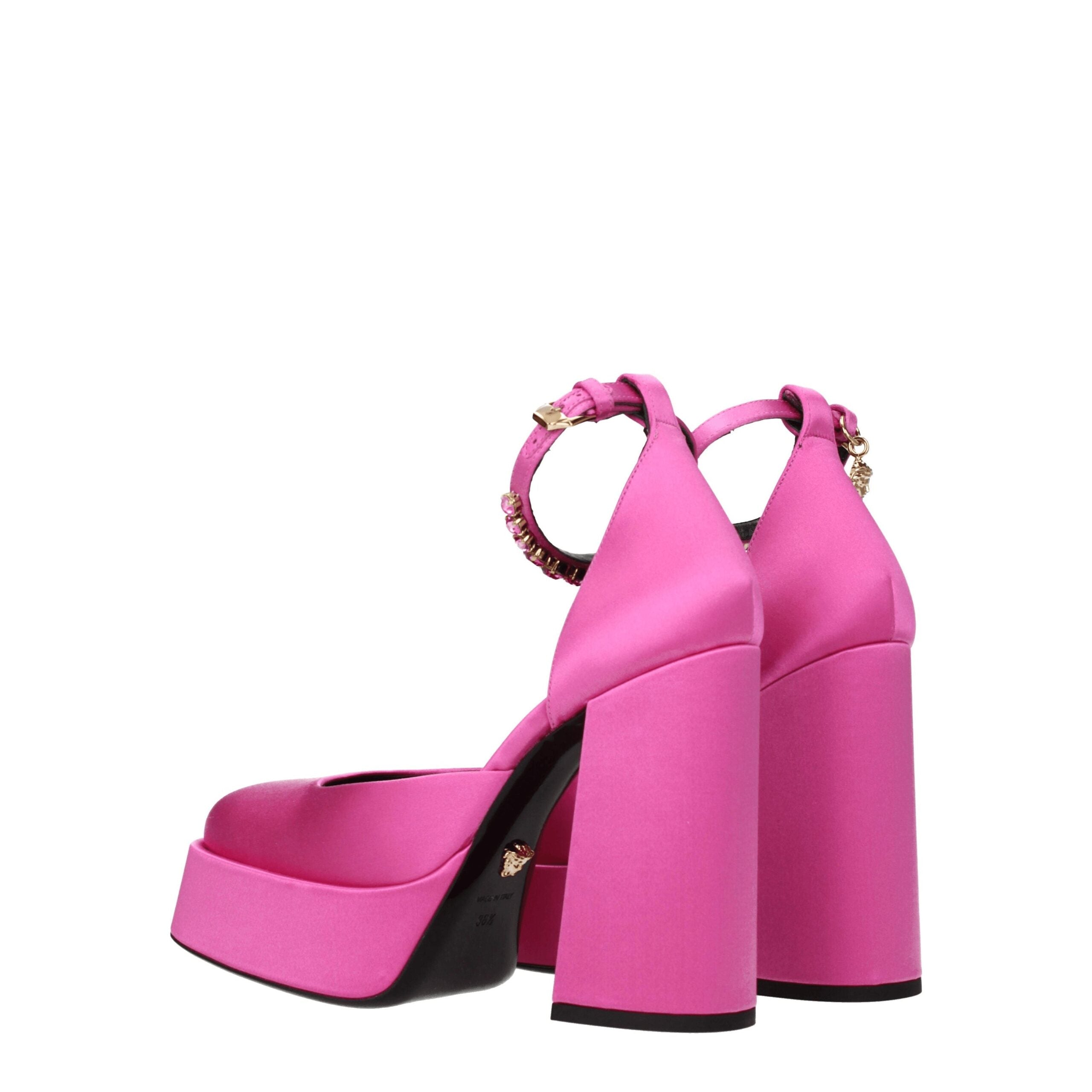 Versace Pink Satin Platform Pumps - Luxury Boutique Co
