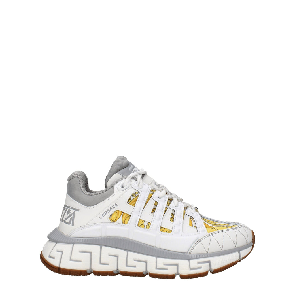 Versace White Fabric Athletic Sneakers - Luxury Boutique Co
