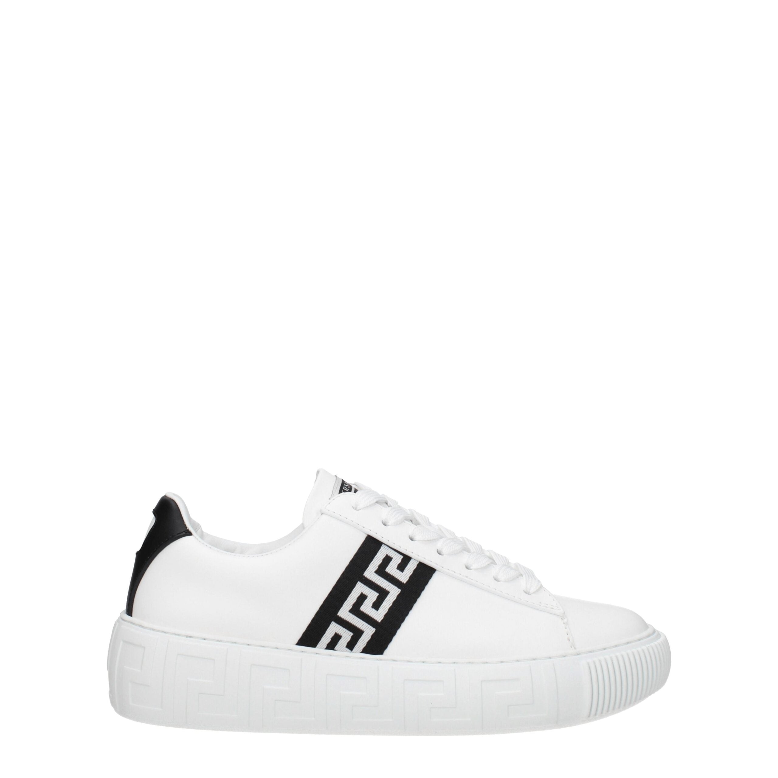 Versace White Leather Low Top Sneakers - Luxury Boutique Co