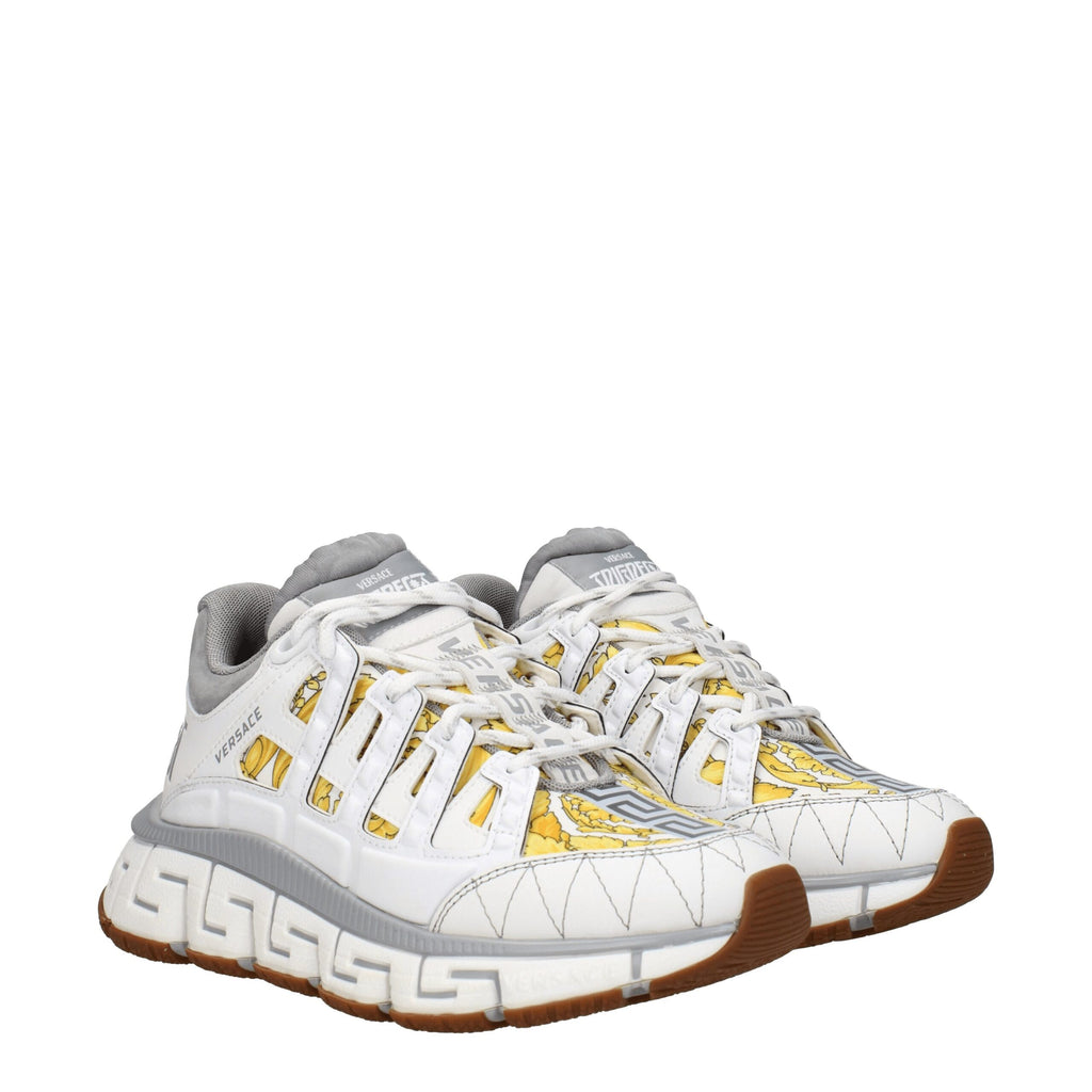 Versace White Fabric Athletic Sneakers - Luxury Boutique Co