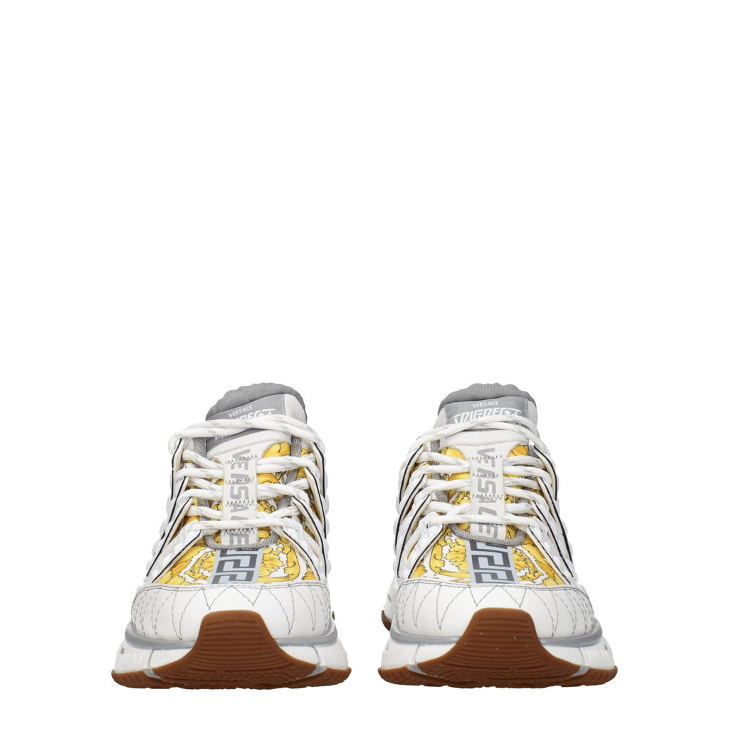 Versace White Fabric Athletic Sneakers - Luxury Boutique Co