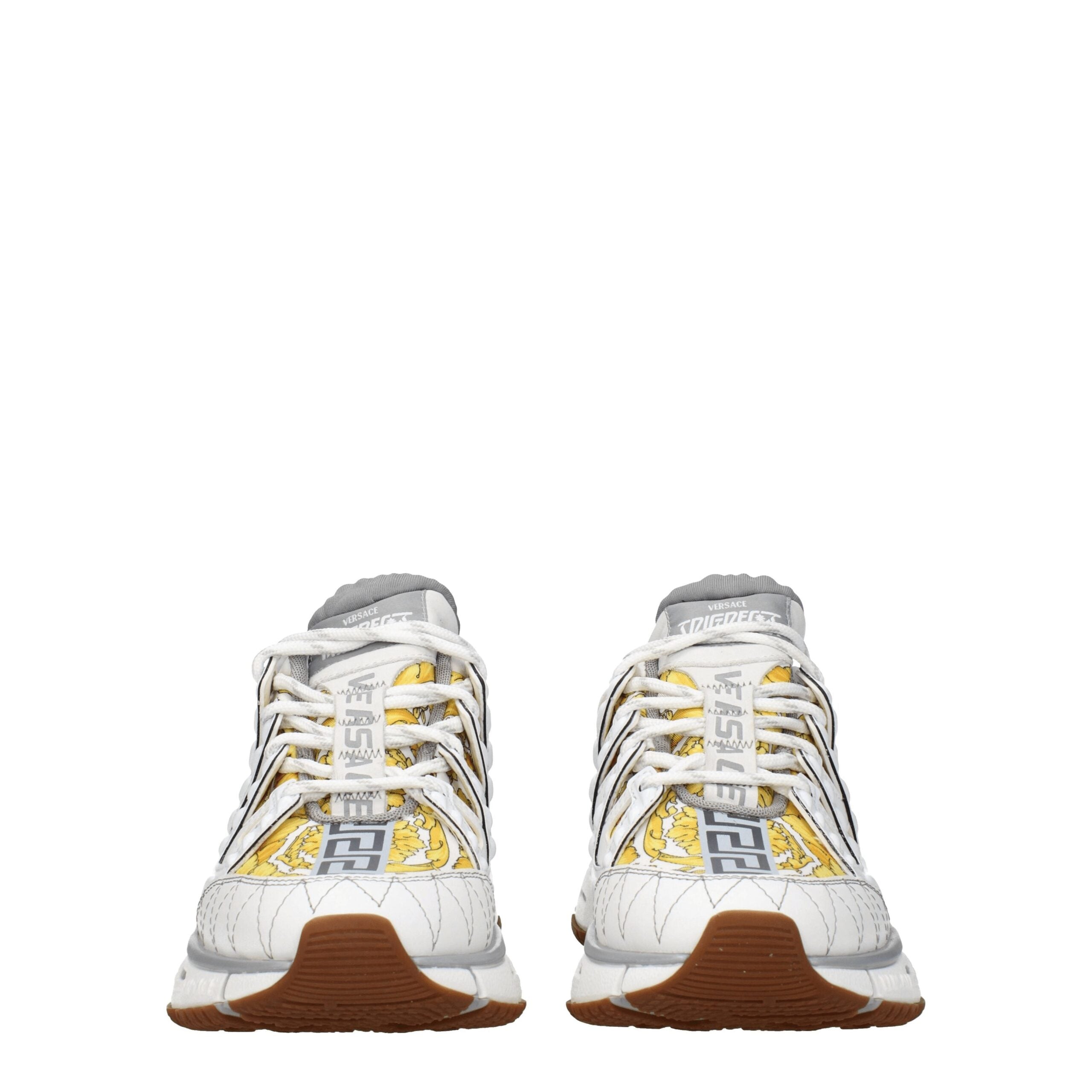 Versace White Fabric Athletic Sneakers - Luxury Boutique Co