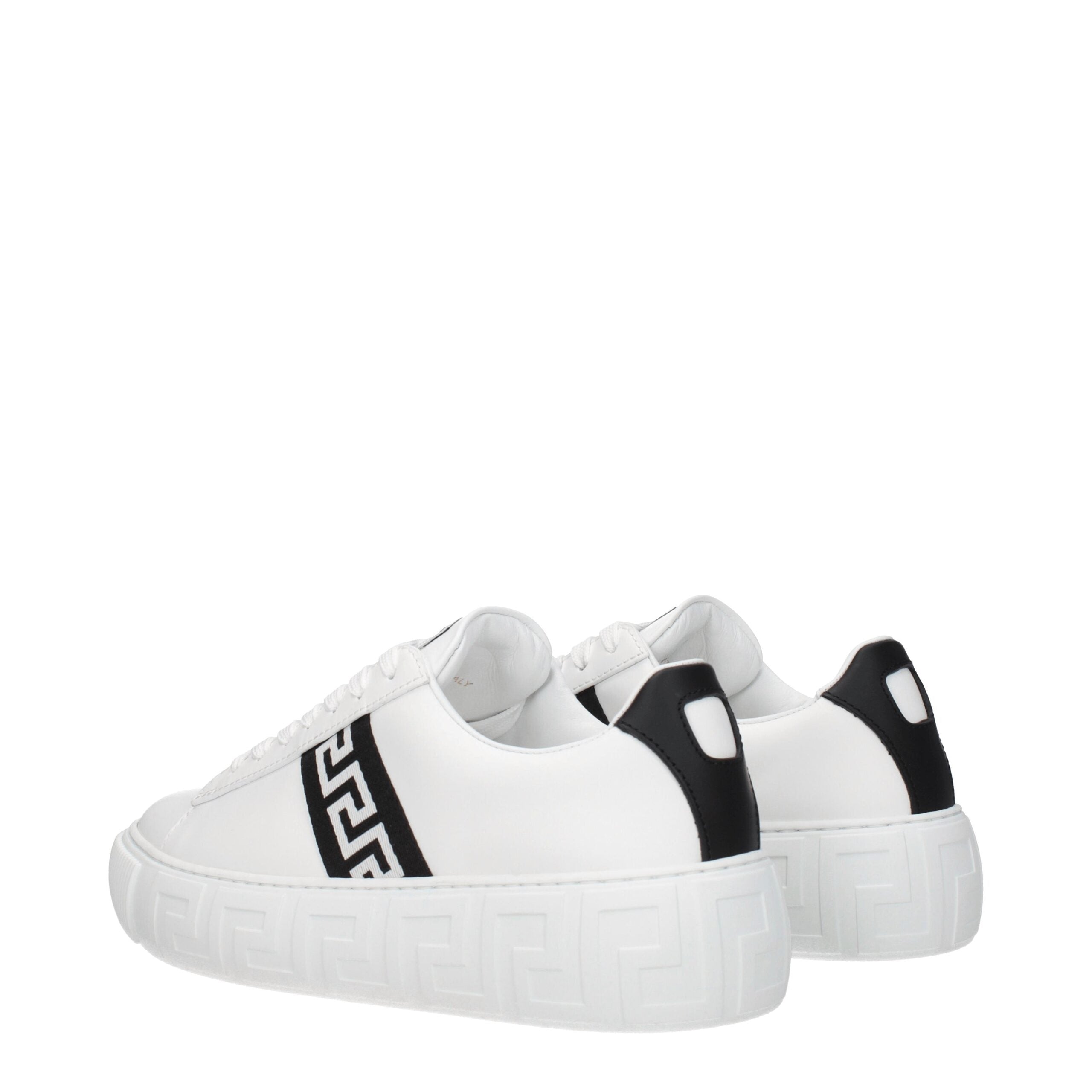 Versace White Leather Low Top Sneakers - Luxury Boutique Co