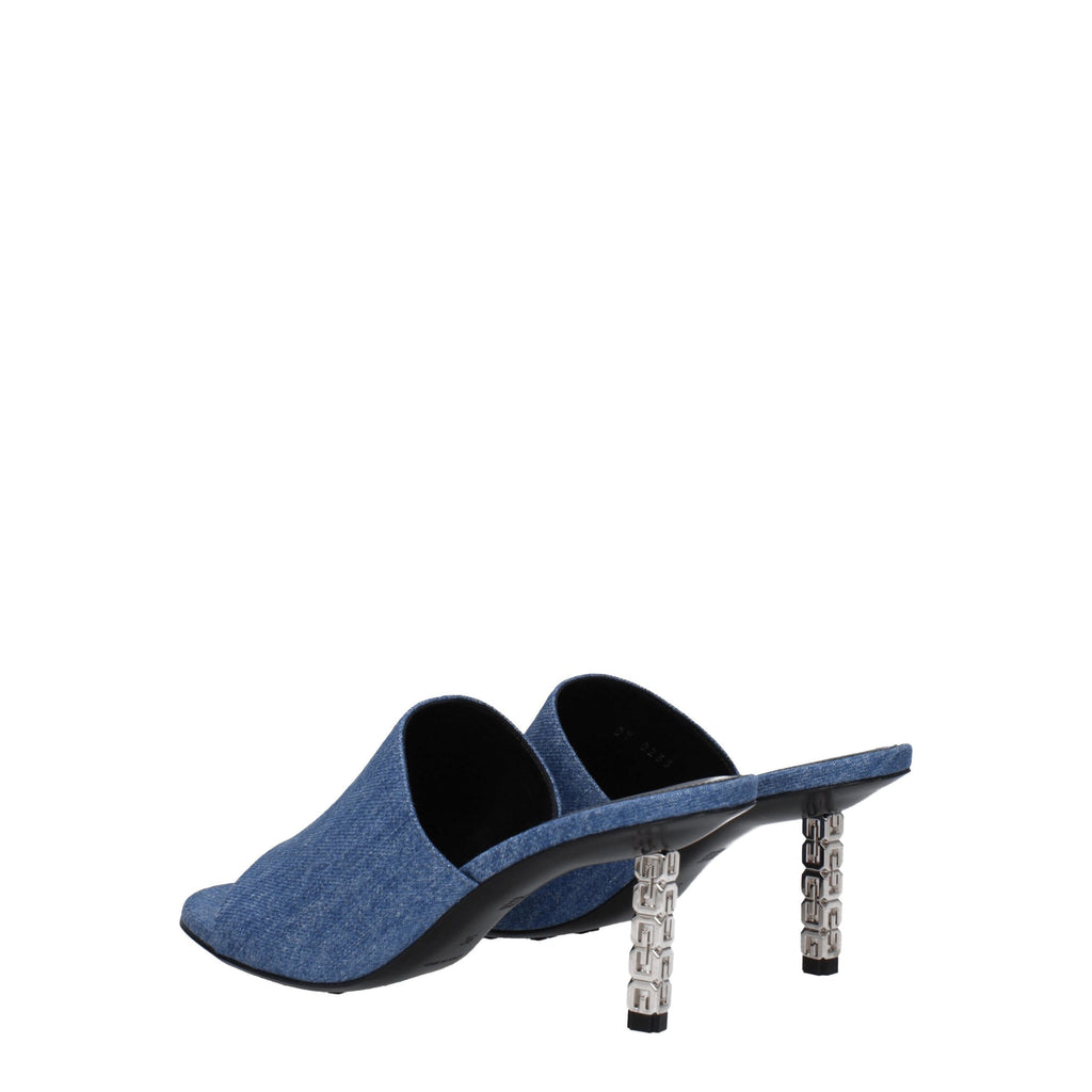 Givenchy Blue Fabric Platform Sandals - Luxury Boutique Co
