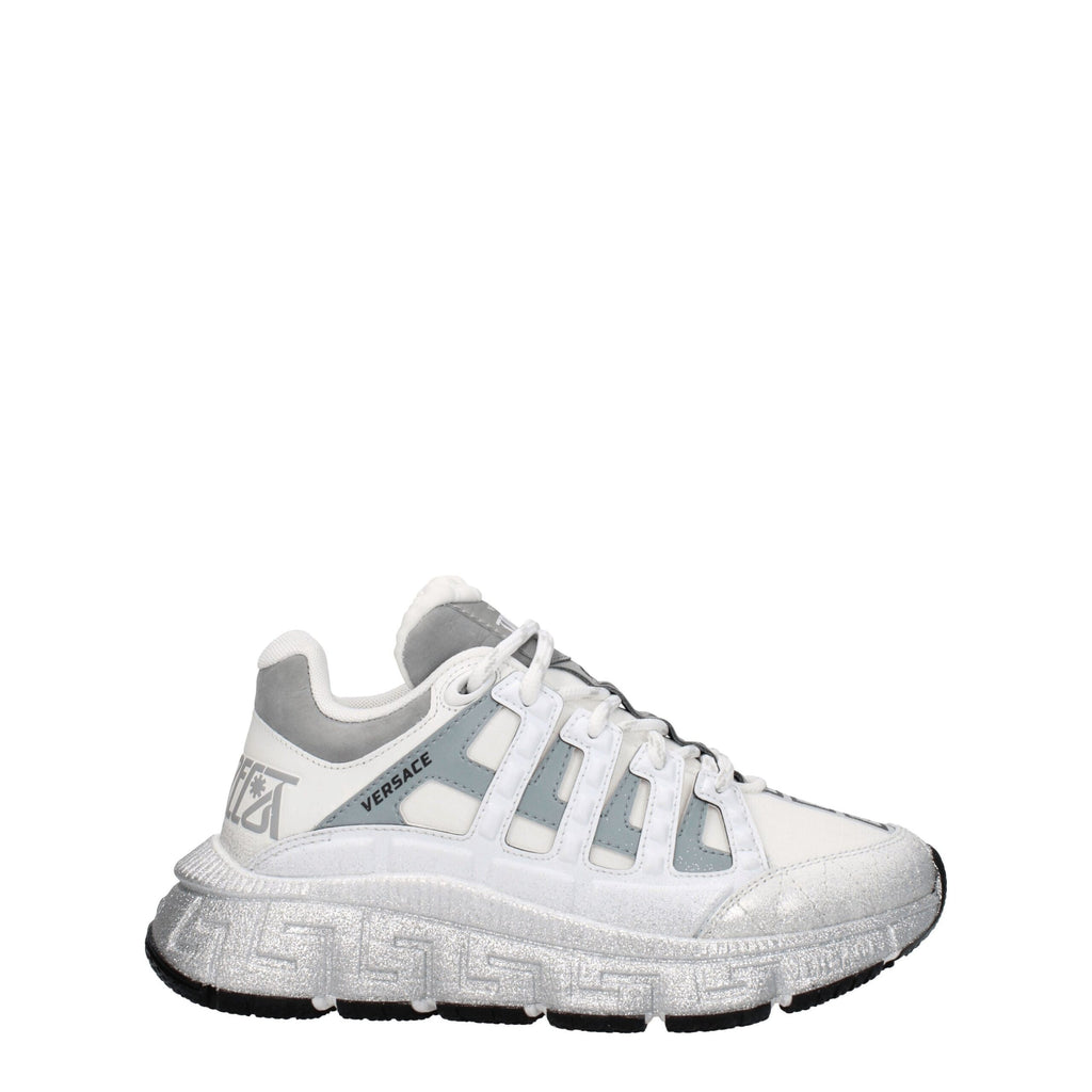 Versace White Fabric Athletic Sneakers - Luxury Boutique Co