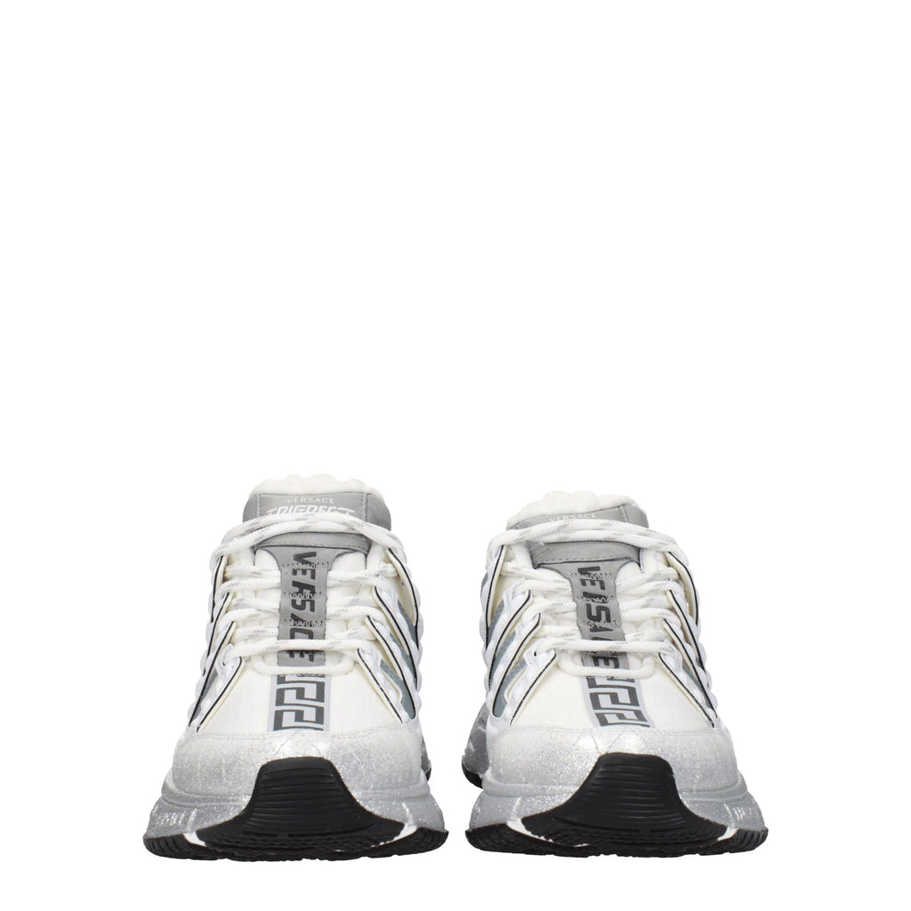 Versace White Fabric Athletic Sneakers - Luxury Boutique Co