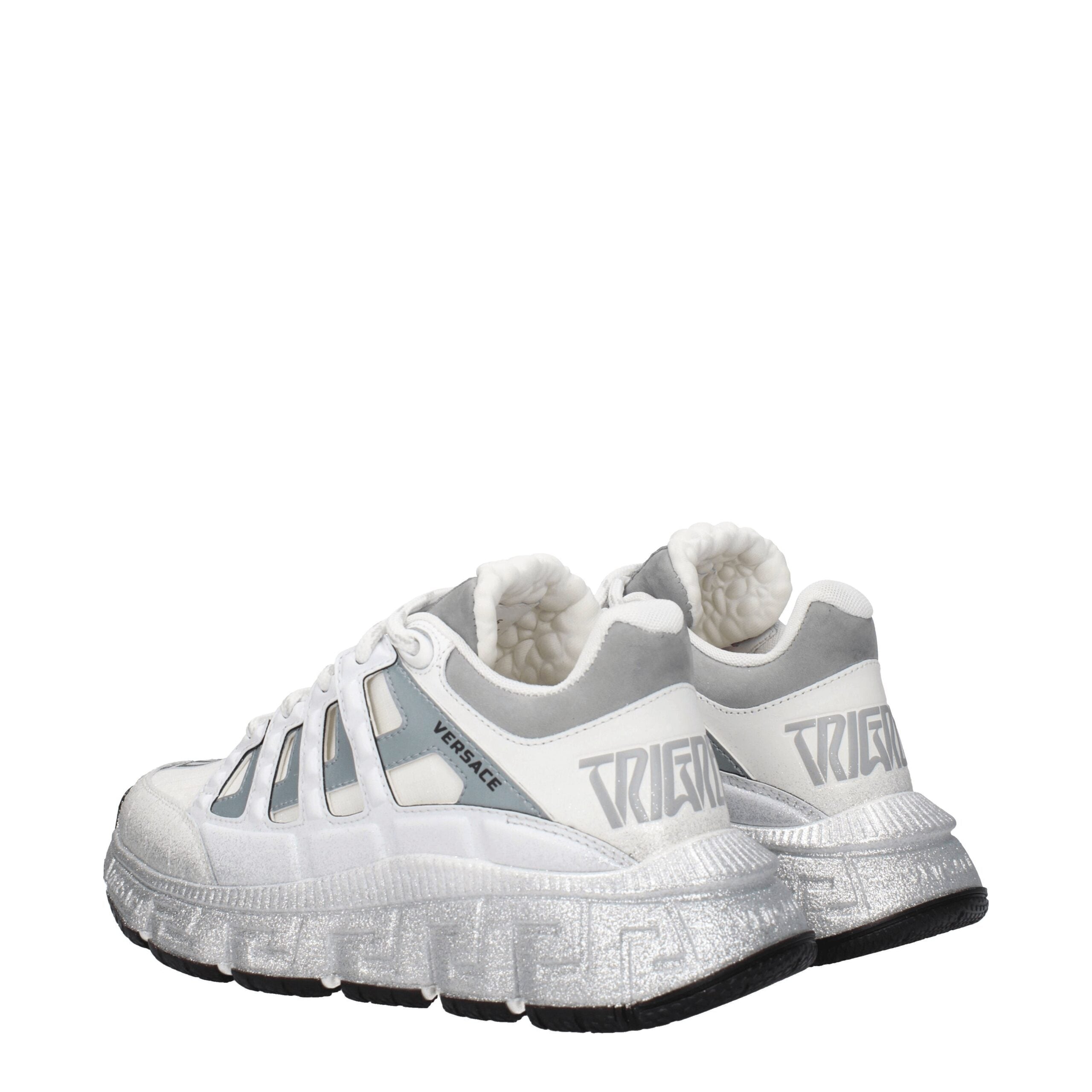 Versace White Fabric Athletic Sneakers - Luxury Boutique Co