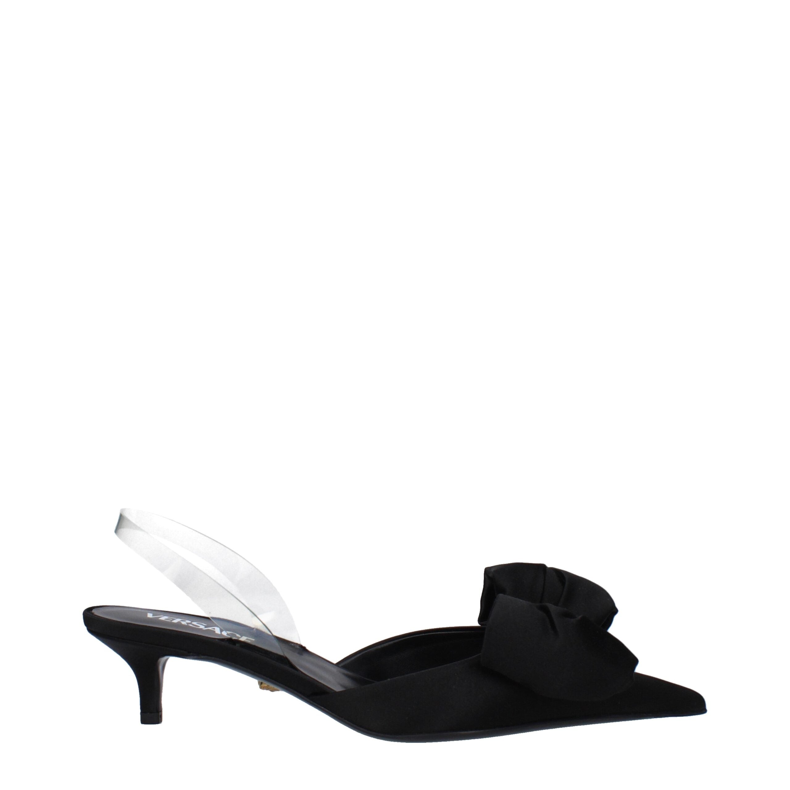 Versace Black Satin Flat Sandals - Luxury Boutique Co