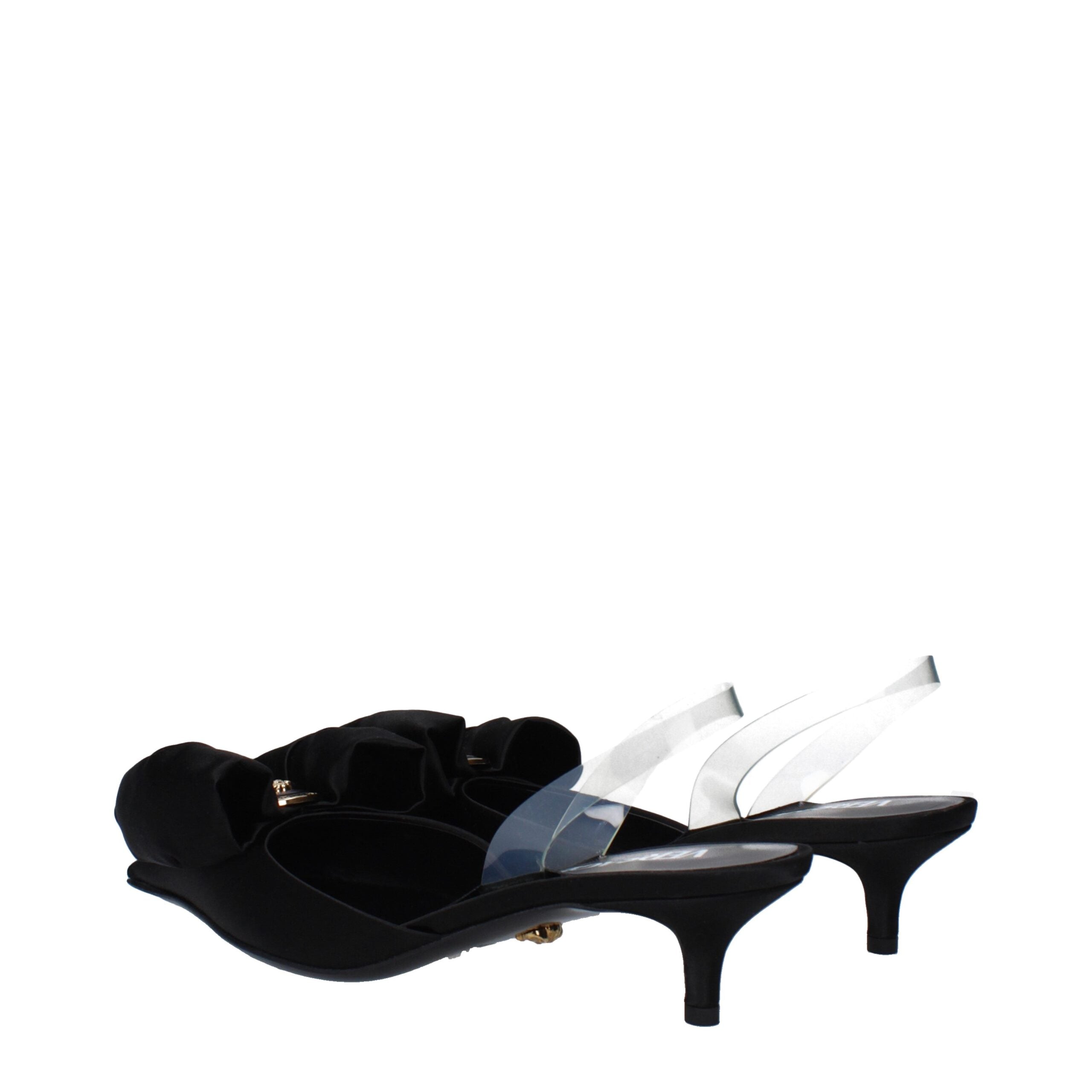 Versace Black Satin Flat Sandals - Luxury Boutique Co