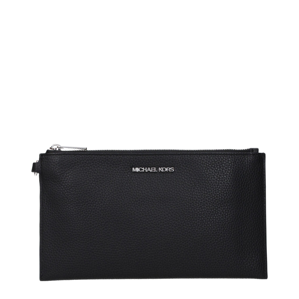 Michael Kors Black Leather Clutch Bag - Luxury Boutique Co