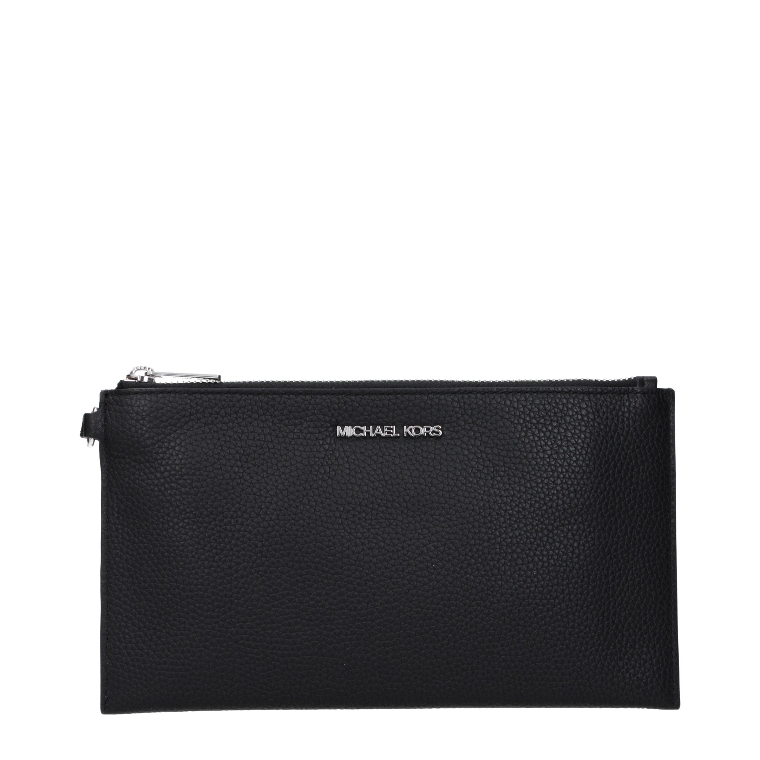 Michael Kors Black Leather Clutch Bag - Luxury Boutique Co