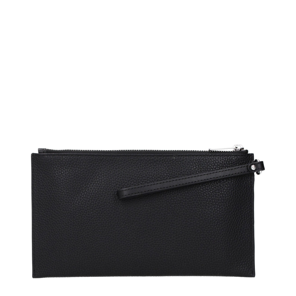 Michael Kors Black Leather Clutch Bag - Luxury Boutique Co