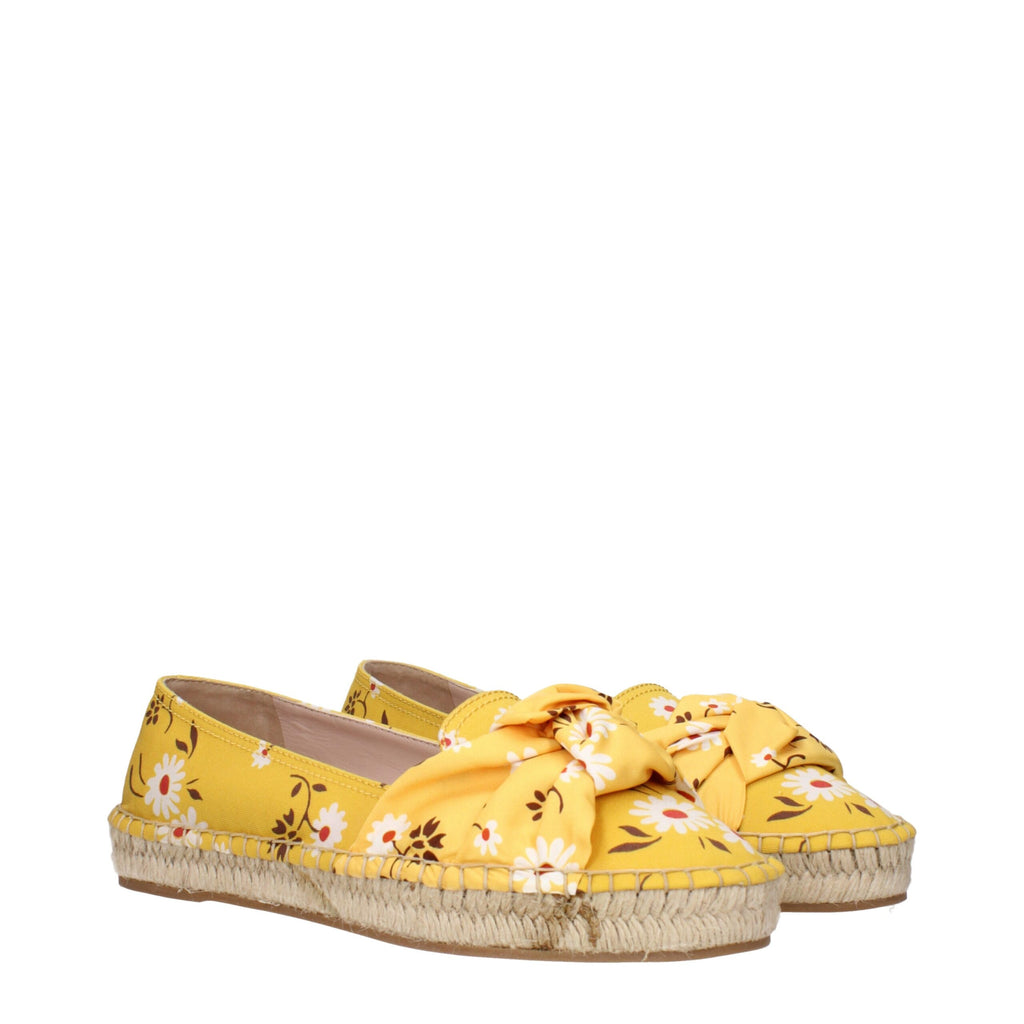 Miu Miu Yellow Fabric Espadrilles - Luxury Boutique Co