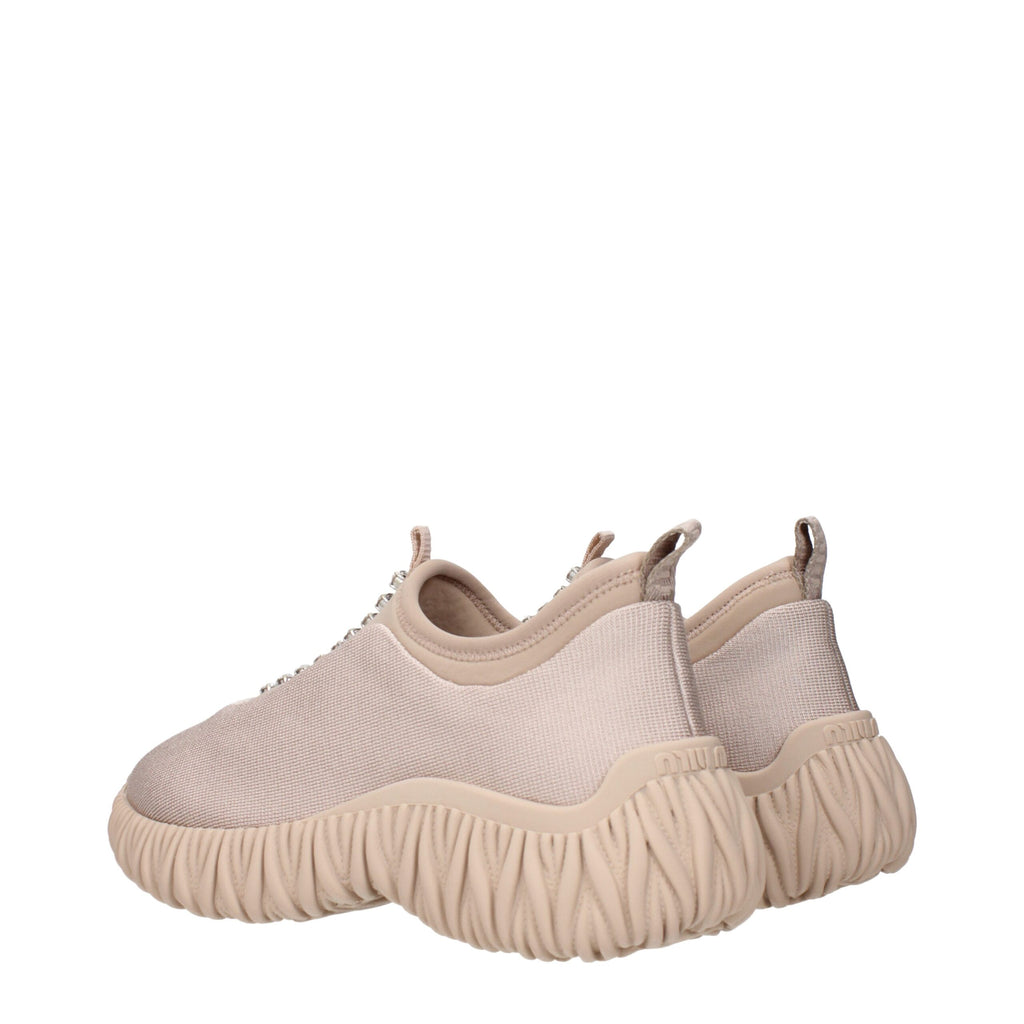 Miu Miu Beige Fabric Sneakers - Luxury Boutique Co