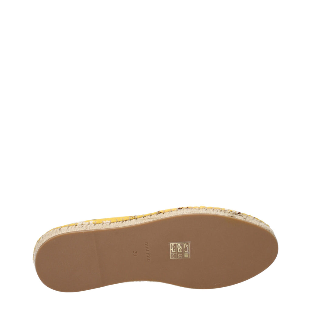 Miu Miu Yellow Fabric Espadrilles - Luxury Boutique Co