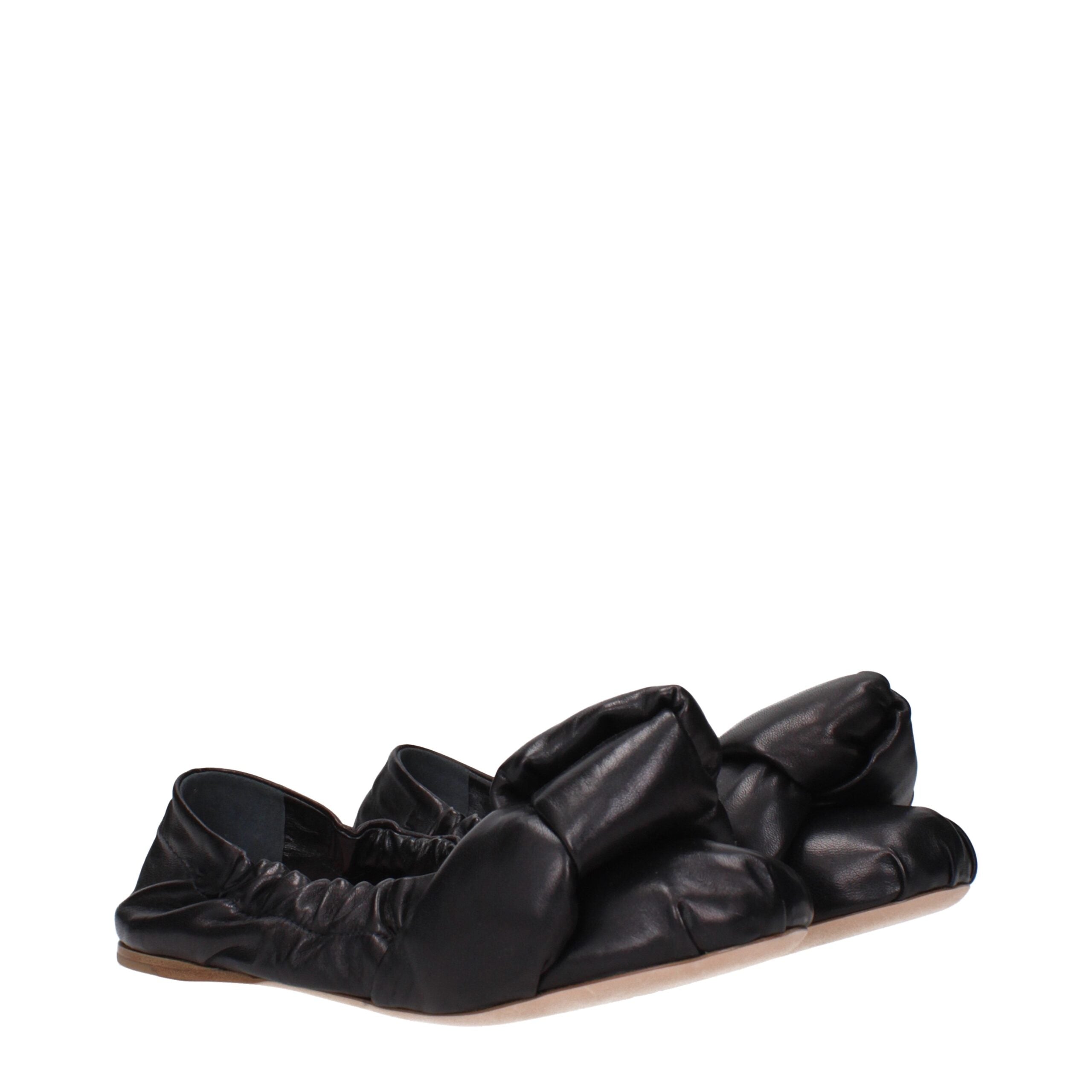 Miu Miu Black Leather Ballet Flats - Luxury Boutique Co