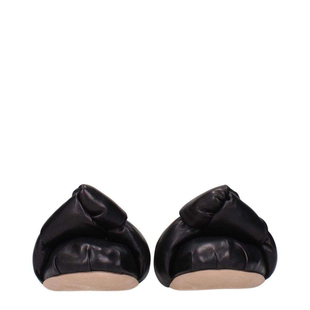 Miu Miu Black Leather Ballet Flats - Luxury Boutique Co