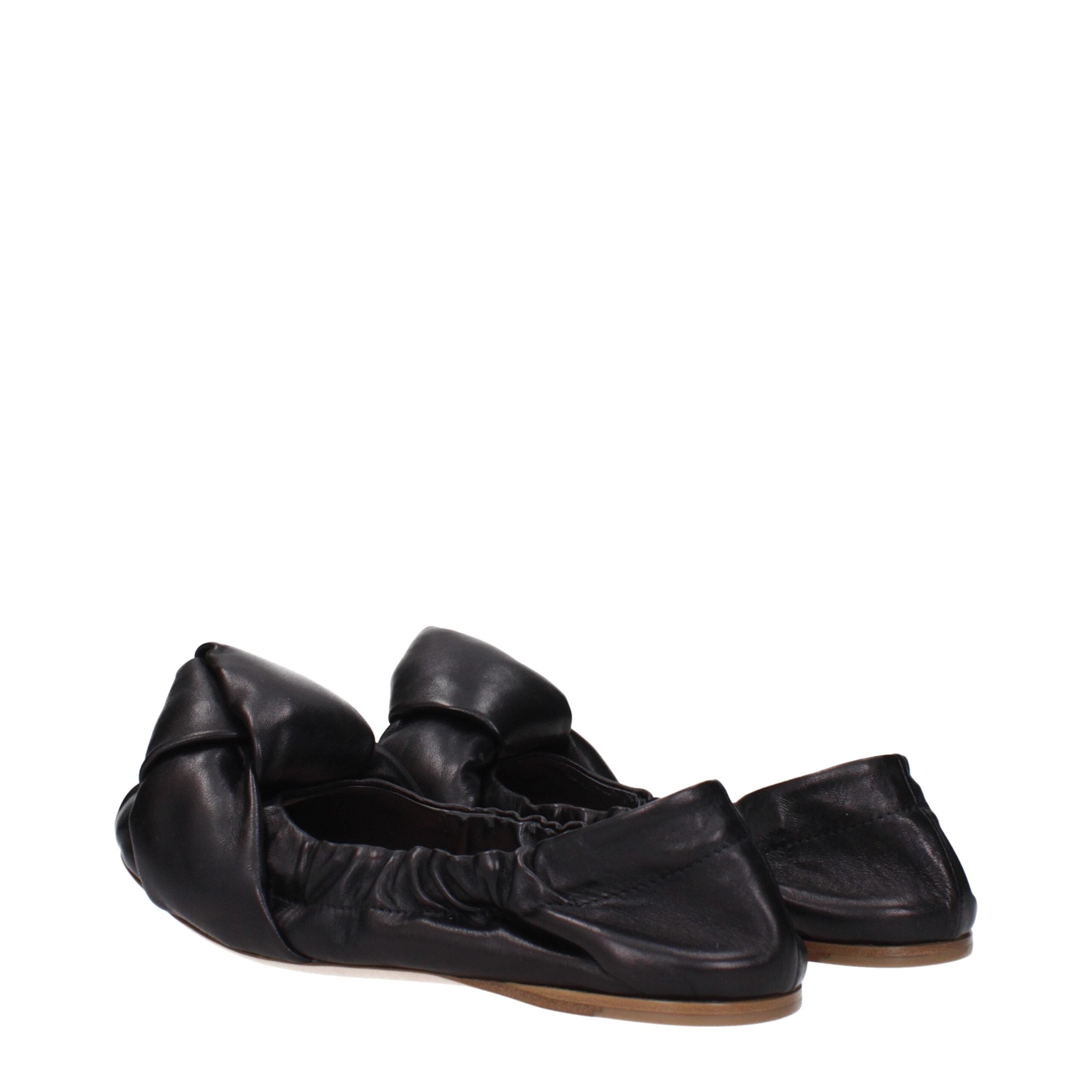 Miu Miu Black Leather Ballet Flats - Luxury Boutique Co