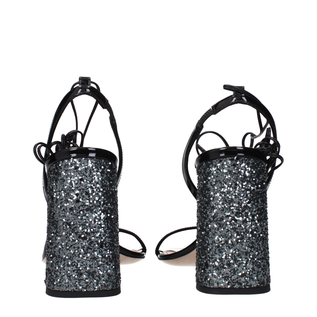 Miu Miu Black Leather Platform Sandals - Luxury Boutique Co