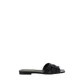 Saint Laurent Black Calf Leather Bos Taurus Strap-On Sandals - Luxury Boutique Co