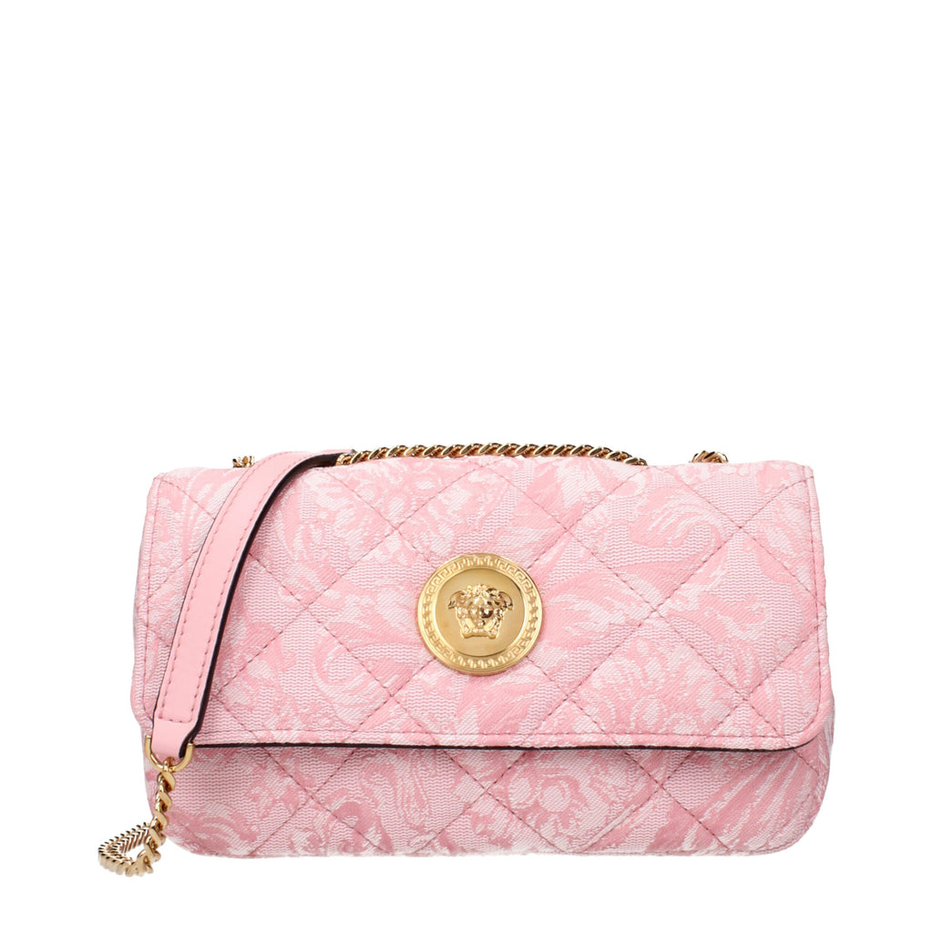 Versace Pink Fabric Shoulder Bag - Luxury Boutique Co