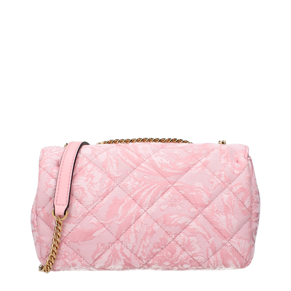 Versace Pink Fabric Shoulder Bag - Luxury Boutique Co