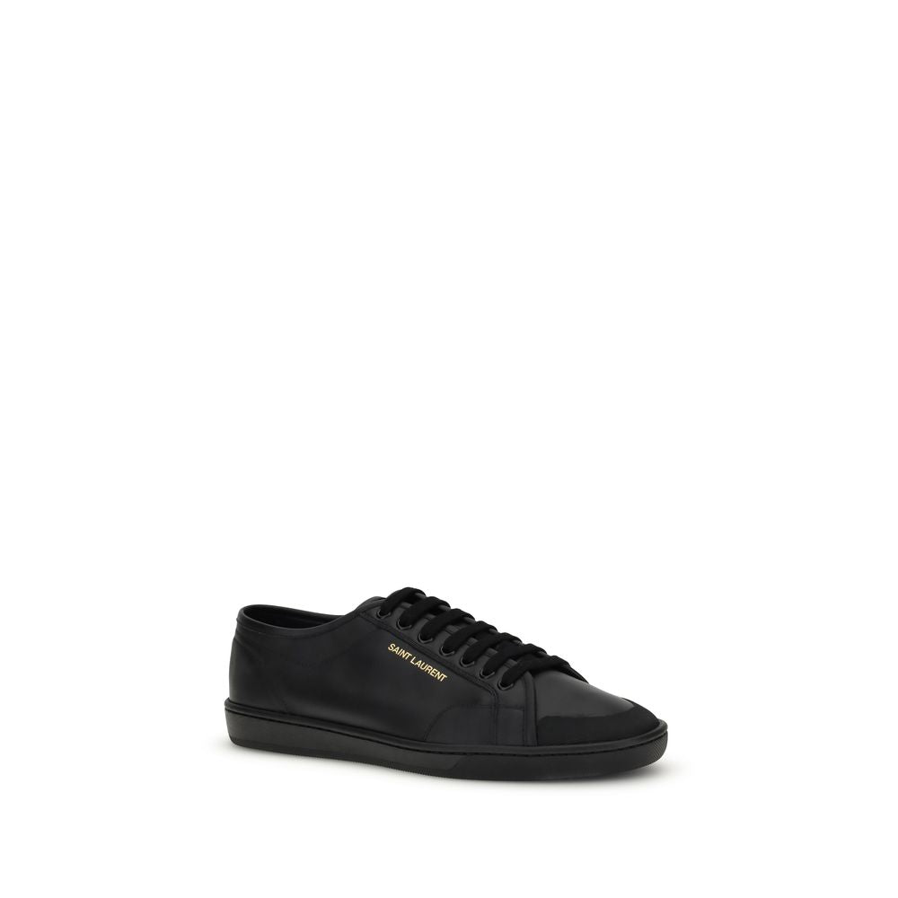 Saint Laurent Black Calf Leather Bos Taurus Sneakers - Luxury Boutique Co