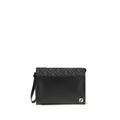 Fendi Black Calf Leather Bos Taurus Clutch Bag - Luxury Boutique Co