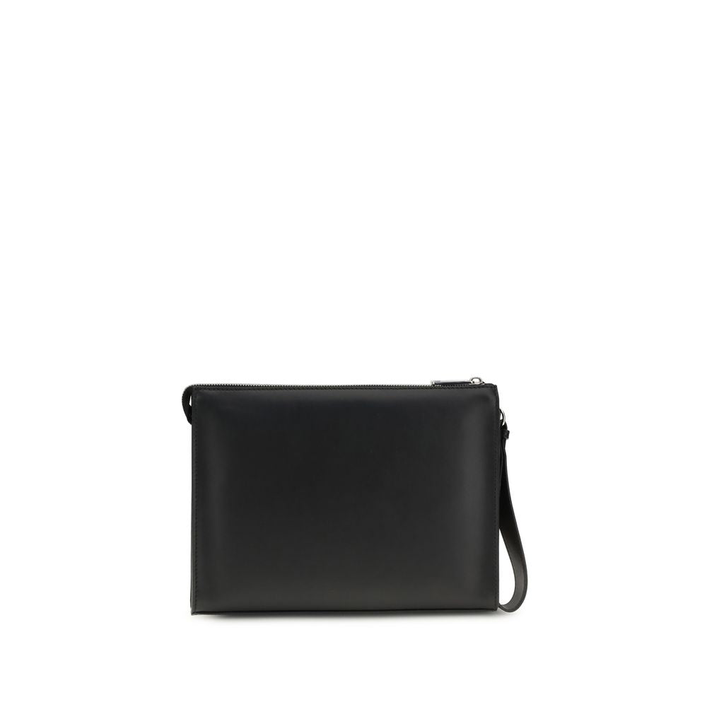 Fendi Black Calf Leather Bos Taurus Clutch Bag - Luxury Boutique Co