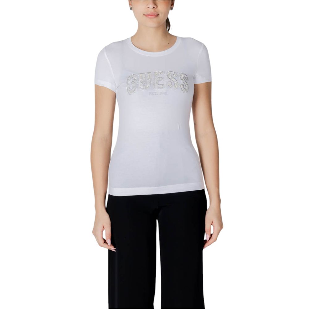 Guess White Cotton T-Shirt - Luxury Boutique Co
