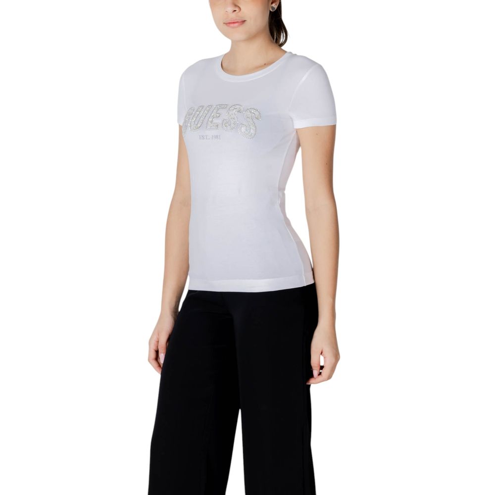 Guess White Cotton T-Shirt - Luxury Boutique Co