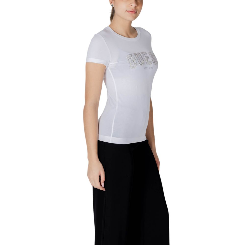 Guess White Cotton T-Shirt - Luxury Boutique Co