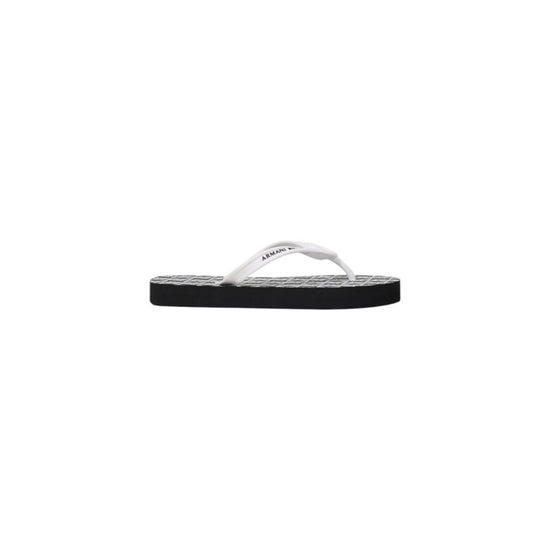 Armani Exchange Black And White Rubber Flip-Flop Sandals
