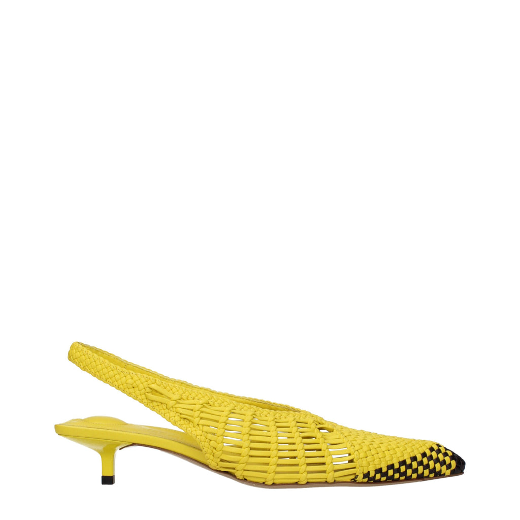 Jacquemus Yellow Leather Flat Sandals - Luxury Boutique Co