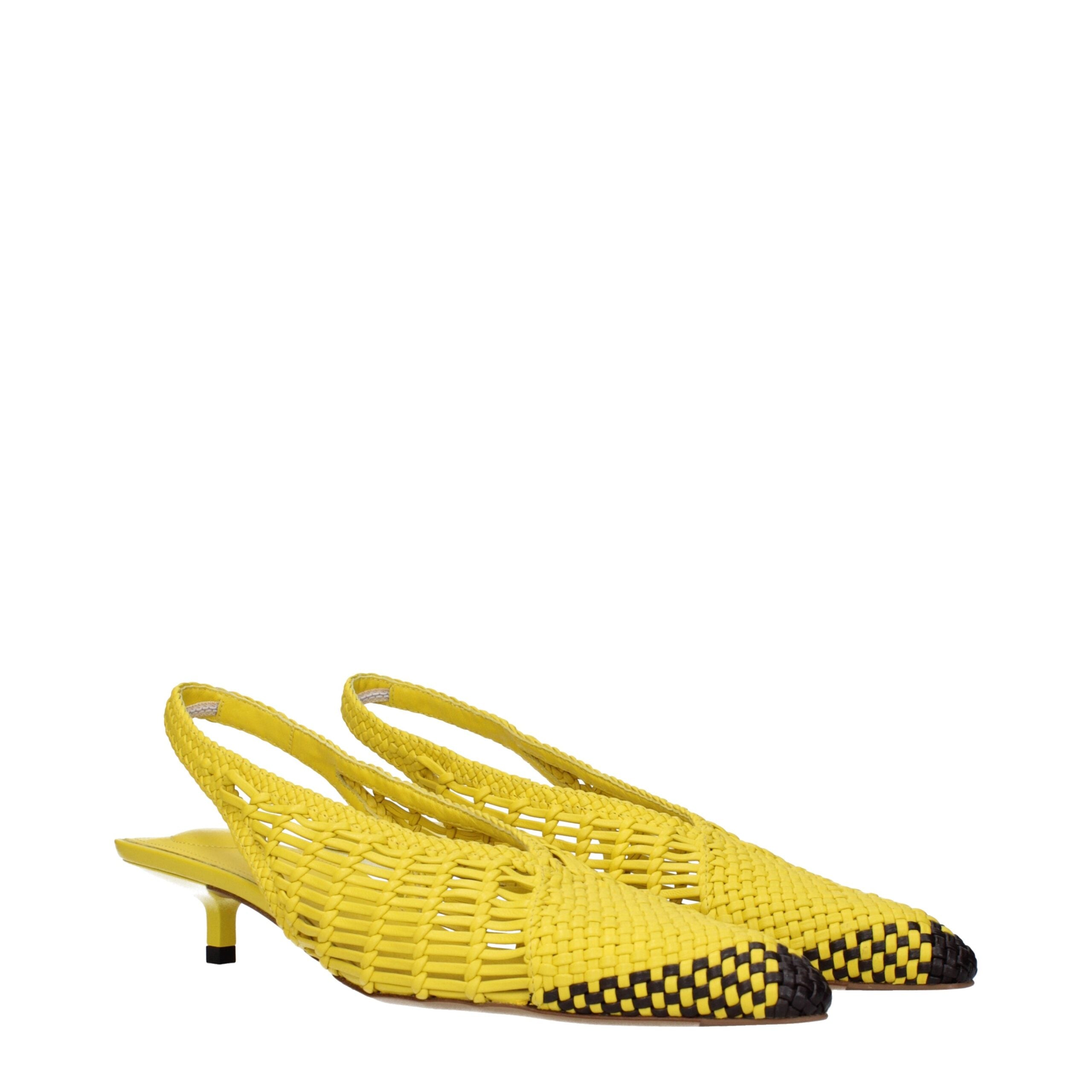 Jacquemus Yellow Leather Flat Sandals - Luxury Boutique Co