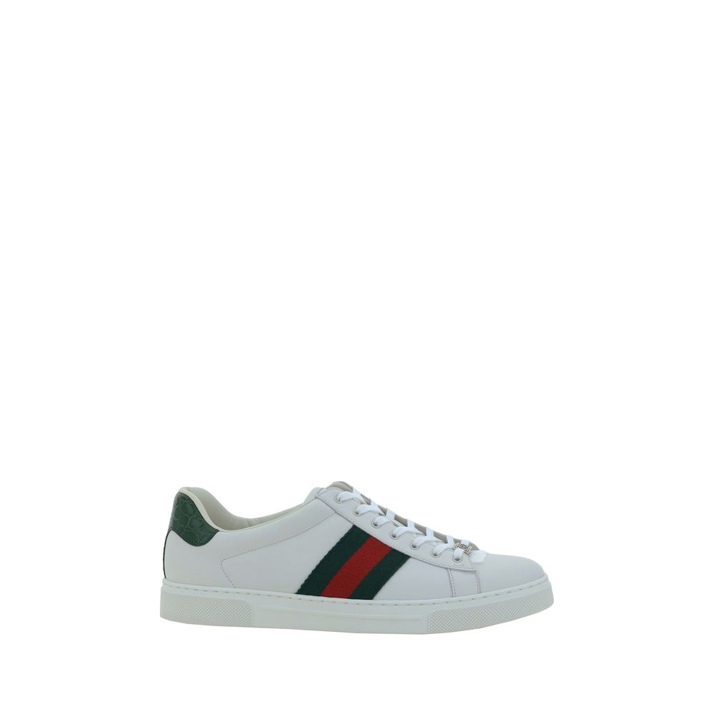 Gucci White Calf Leather Bos Taurus Low Top Sneakers - Luxury Boutique Co